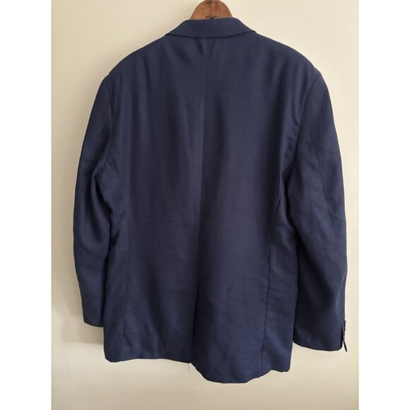 Lauren Ralph Lauren LINEN 2 Button Navy Blue Blazer Sport Coat Jacket 44 L - Picture 5 of 10
